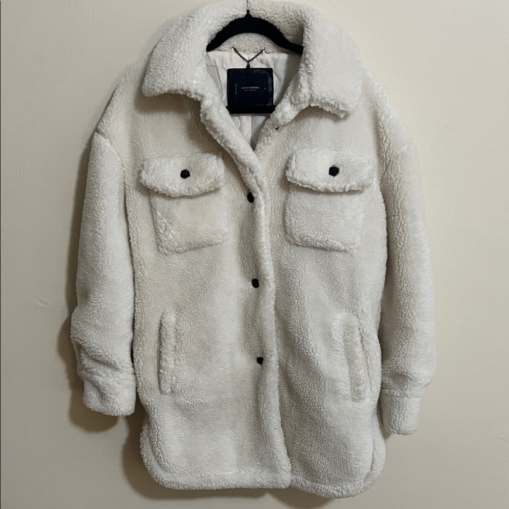 Lucky Brand Black and White Sherpa Jacket